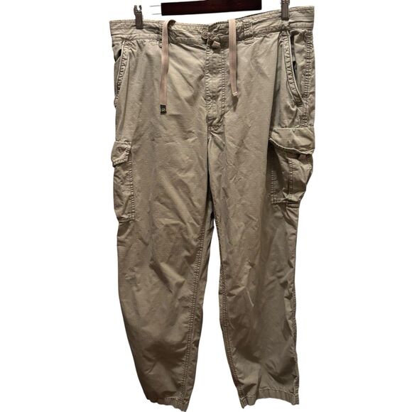 Aigle Men’s Brown Cargo Outdoor Utility Pants Distressed Thrashed Size 38x32 - Picture 1 of 8